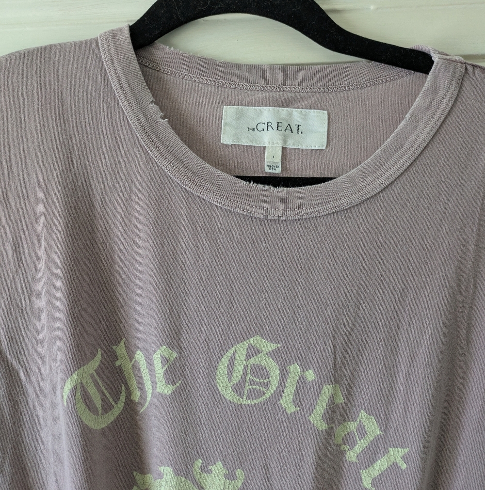 The Great Pale Distressed Lavender Graphic T Shirt- Size 1  S-M - Picture 2 of 3